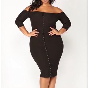 Black Midi plus size dress (Puppy Love Dress)